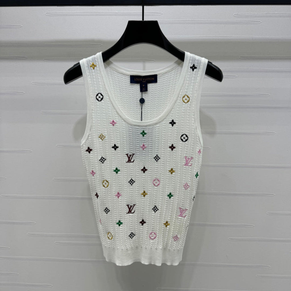 LV 25S EMBROIDERED KNIT TANK TOP 264272