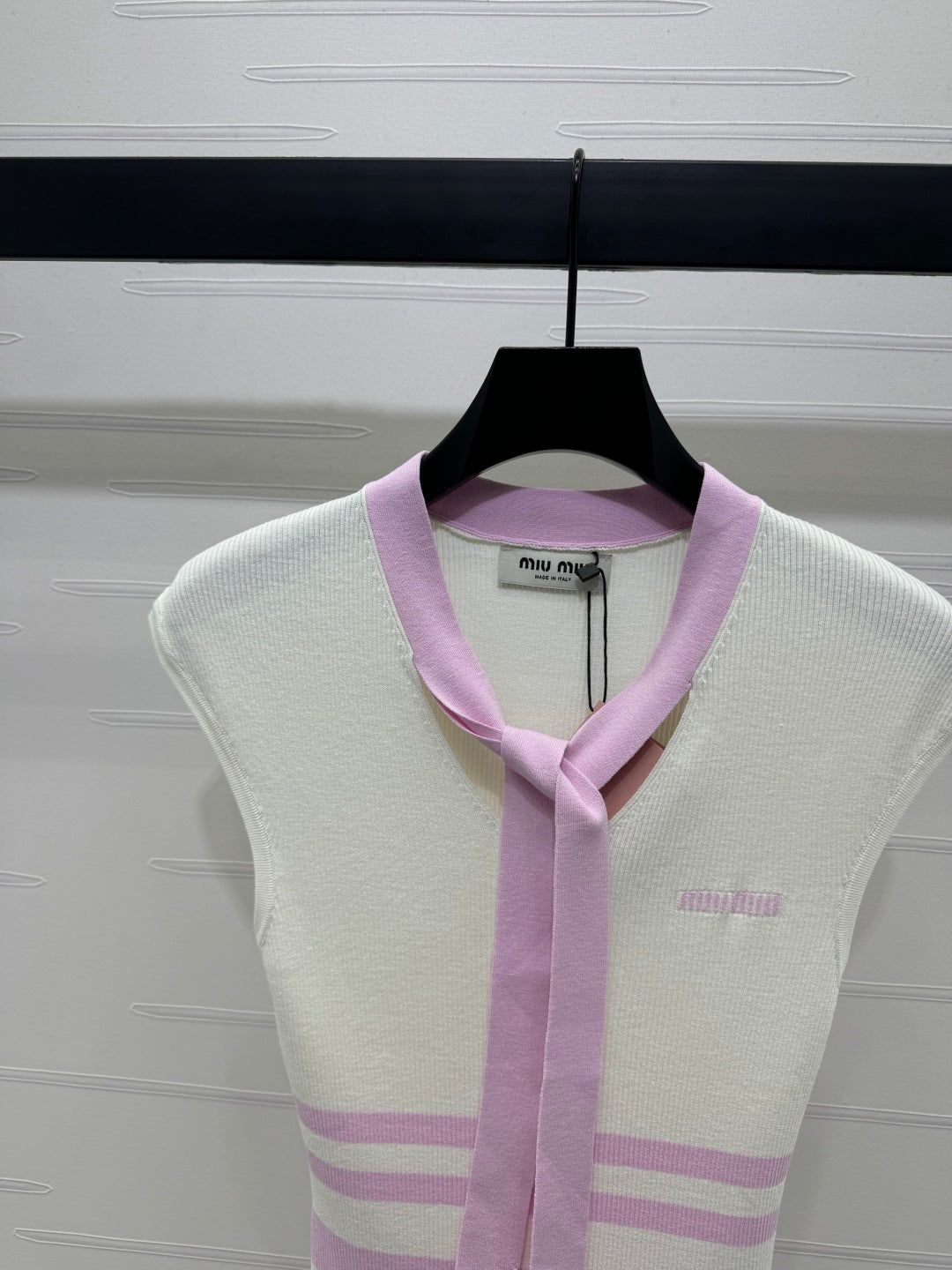 MIU 25S ICE STRIPE KNIT VEST 264116