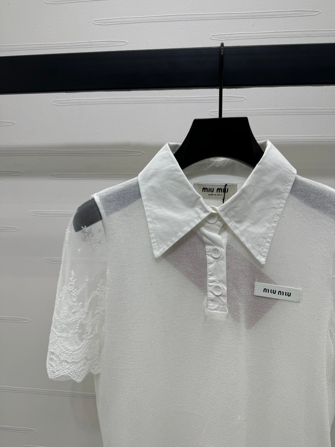 MIU 25SSEE THROUGH COLLAR SHIRT 264111