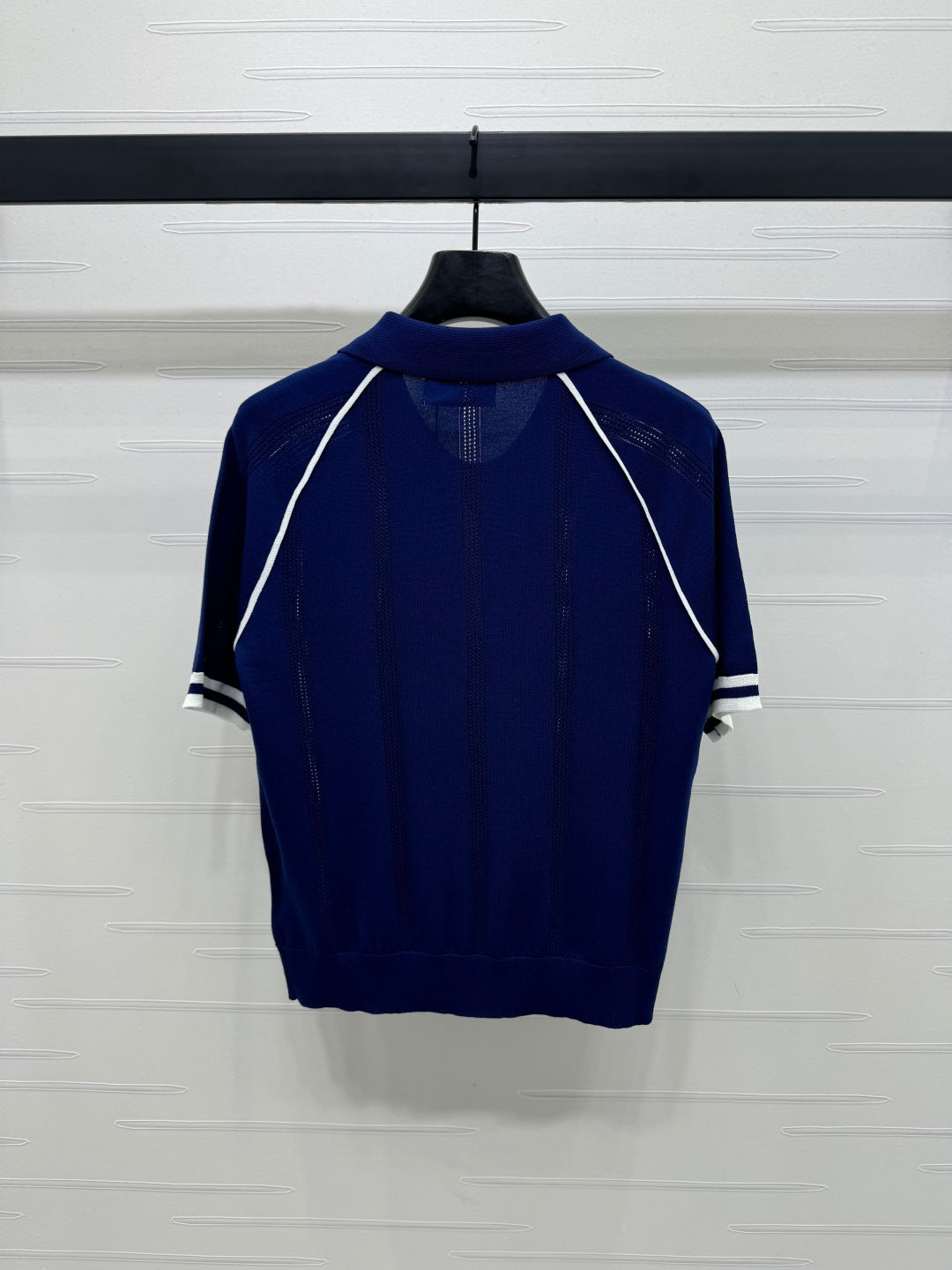 MIU 25S ROUND NECK STRIPED KNIT RAGLAN SHORT SLEEVES 264109