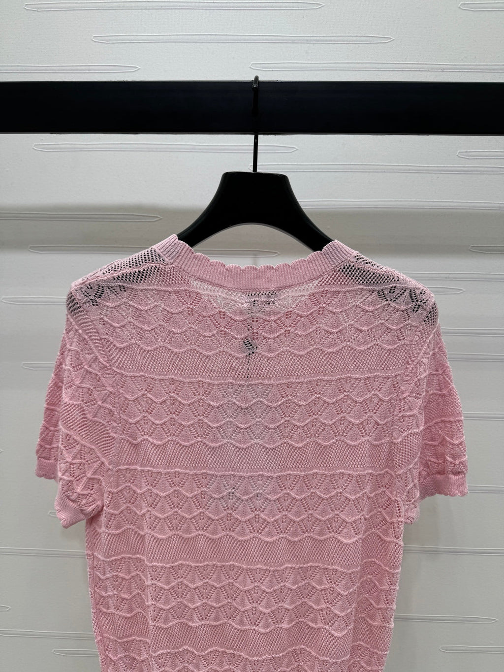 CHANEL 25S HOLLOW KNIT SHORT SLEEVE TOP 264152