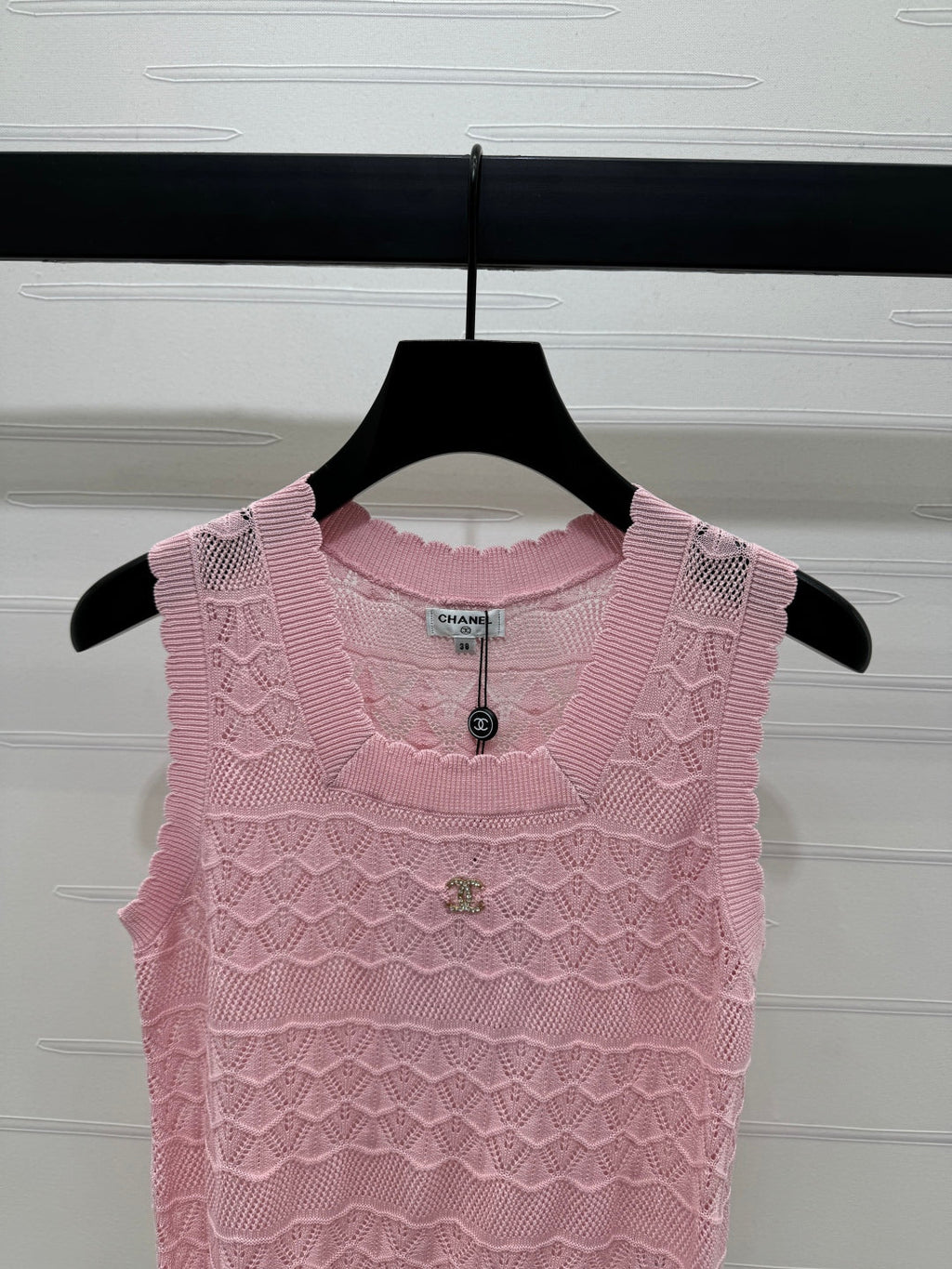 CHANEL 25S HOLLOW KNIT VEST 264158