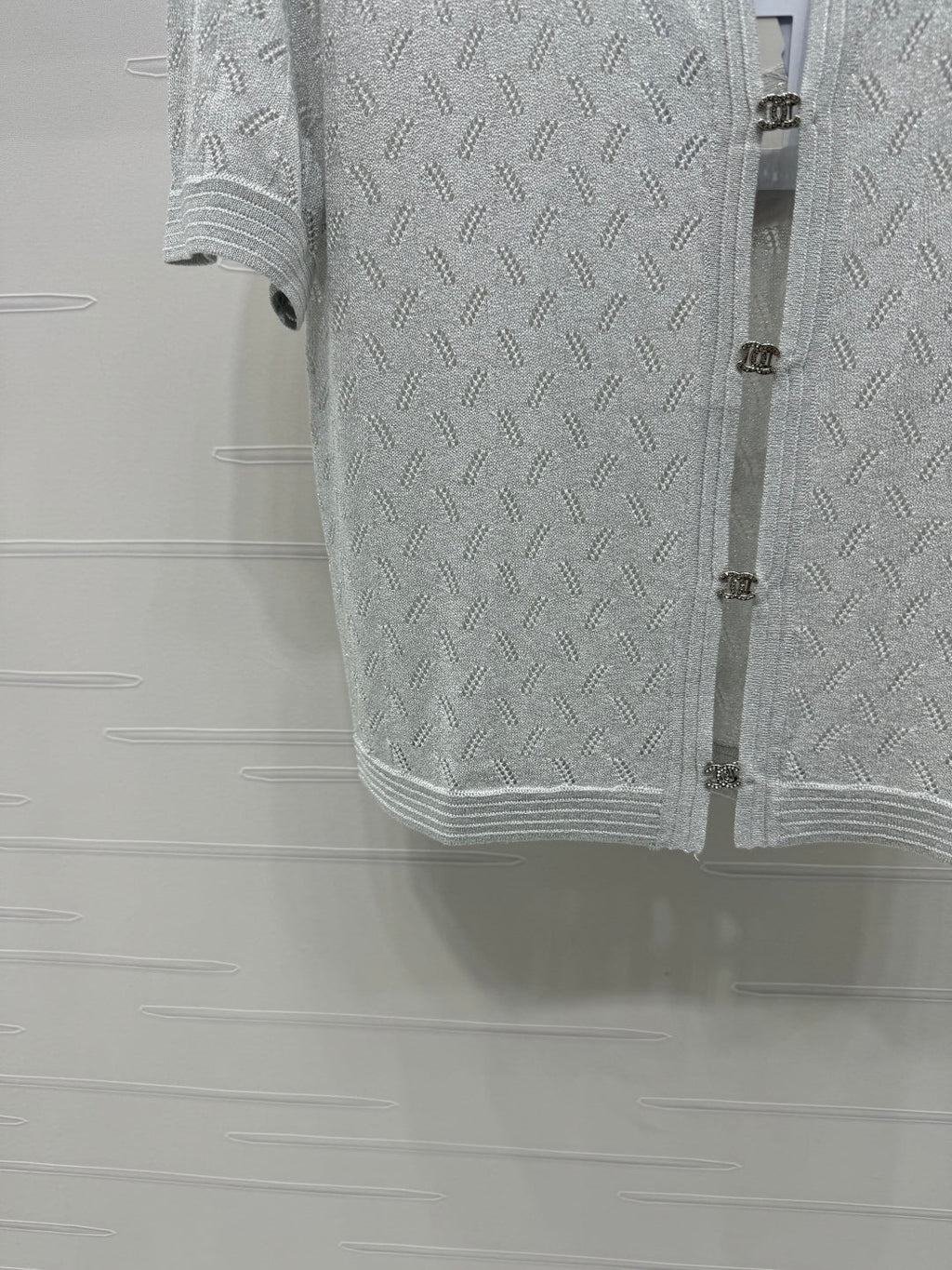 CHANEL SHORT-SLEEVE SEQUINNED KNIT CARDIGAN 269409