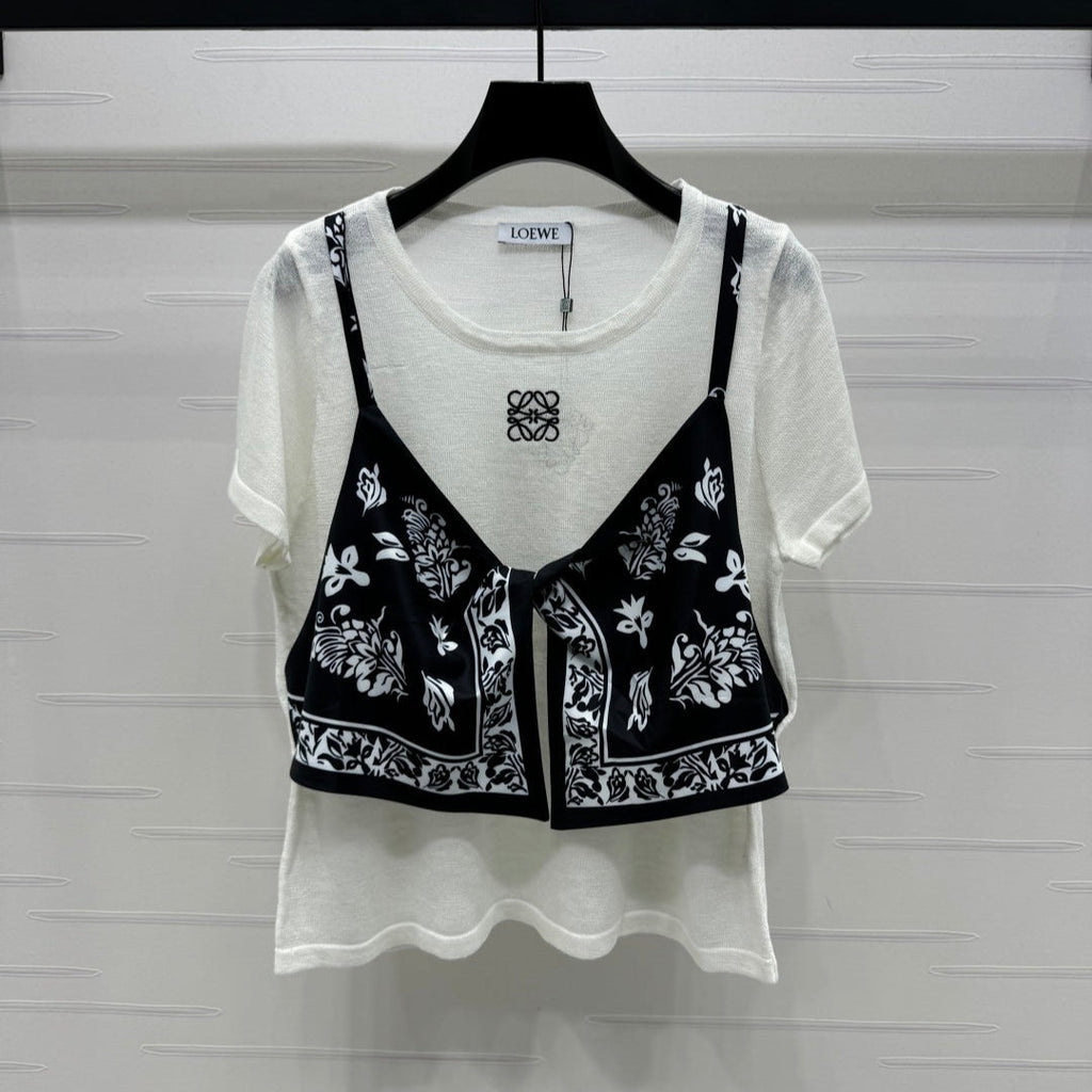 LOEWE TWO PIECE TOP WHITE AND BLACK 274903