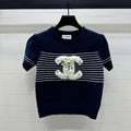 CHANEL SHORT-SLEEVE KNITTED PUFF-SLEEVE TOP 274951