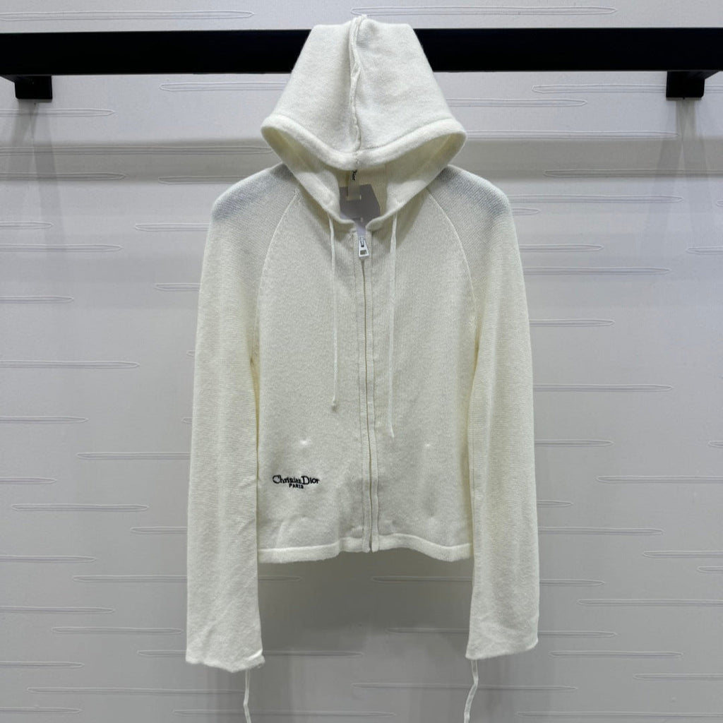 DIOR HOODED LONG-SLEEVE CARDIGAN 274929