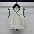DIOR KNITTED V-NECK SLEEVELESS VEST WHITE 274923