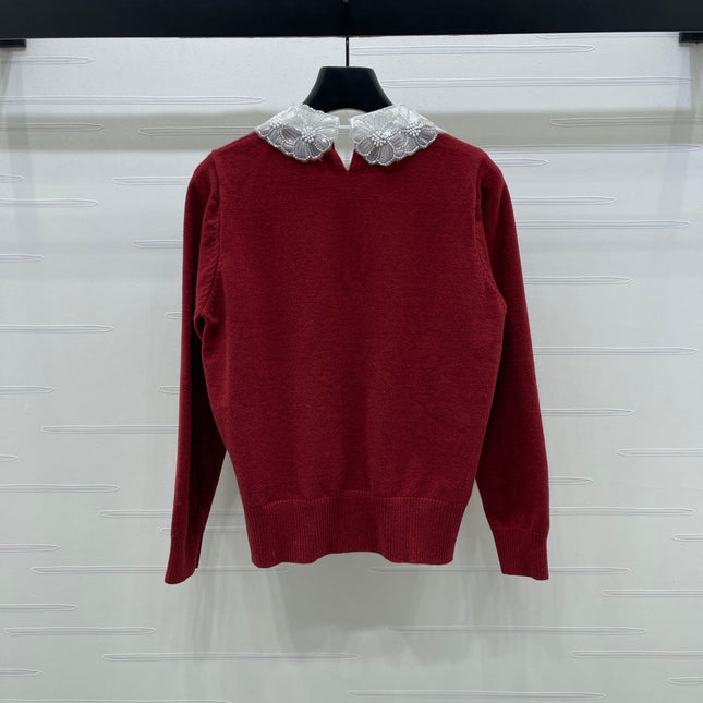 MIUMIU LACE-COLLAR SWEATER STYLE 817