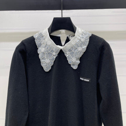 MIUMIU LACE-COLLAR SWEATER STYLE 816