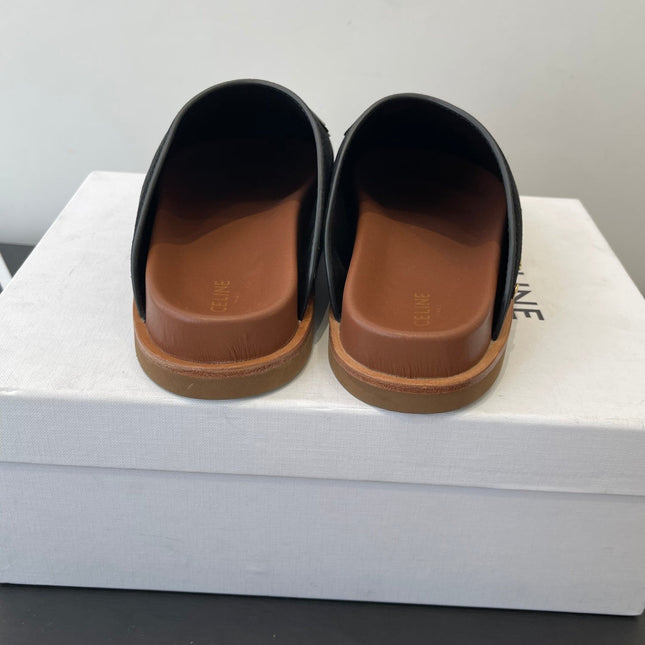 CELINE 26S MULE IN BLACK SUEDE