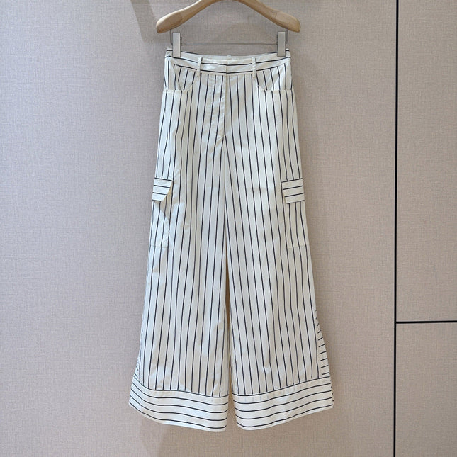 LV 25S VERTICAL STRIPED WIDE-LEG PANTS 0149
