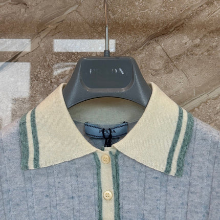 PRADA 26S SHORT-SLEEVED KNIT POLO SHIRT STYLE 873