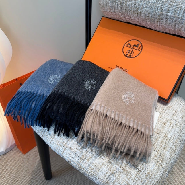 HERMES 25S SCARF 190 IN CASHMERE 854637
