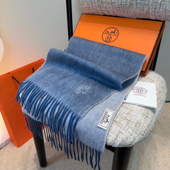 HERMES 25S SCARF 190 IN CASHMERE 854637