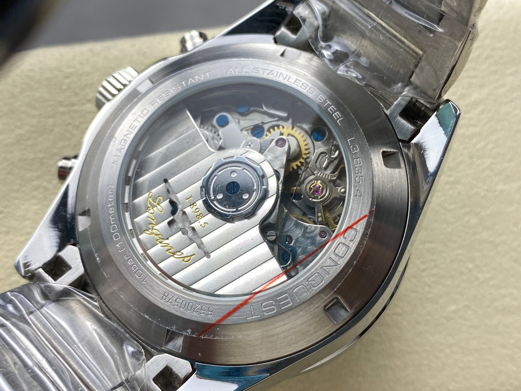 CONQUEST CHRONOGRAPH 42 MM SILVER CASE WITH NAVY BLUE DIAL