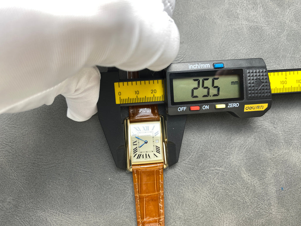 TANK LOUIS CARTIER WATCH GOLD CASE AND LEATHER STRAP