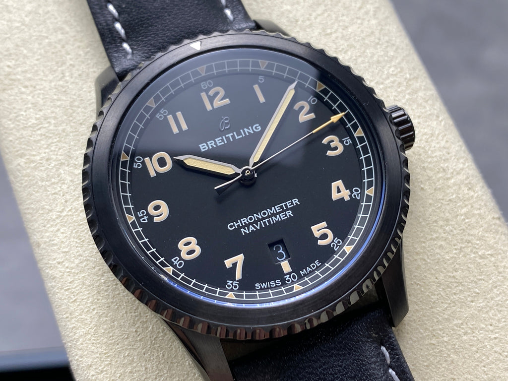 AVIATOR 8 AUTOMATIC STEEL CASE BLACK CALFSKIN STRAP