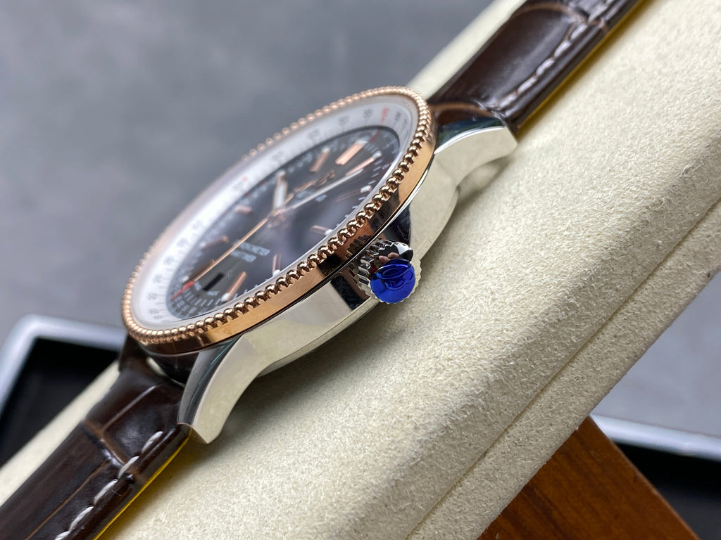 NAVITIMER AUTOMATIC 41 RED GOLD AND STEEL CASE BLACK MIX WHITE DIAL