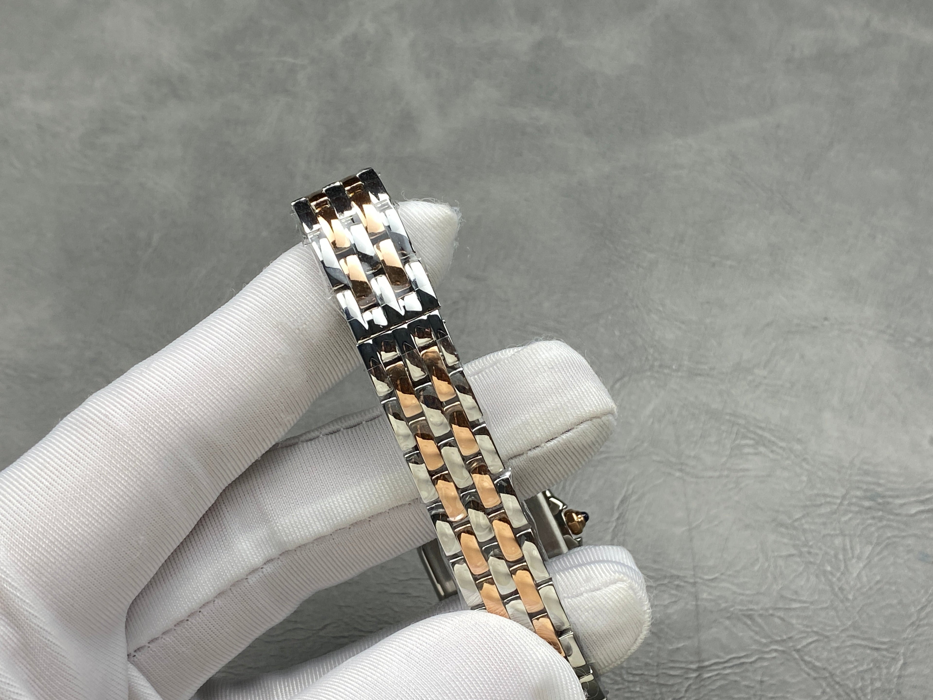 CARTIER PANTHÈRE SMALL WATCH GOLD PINK AND SILVER CASE WITH CRYSTALS
