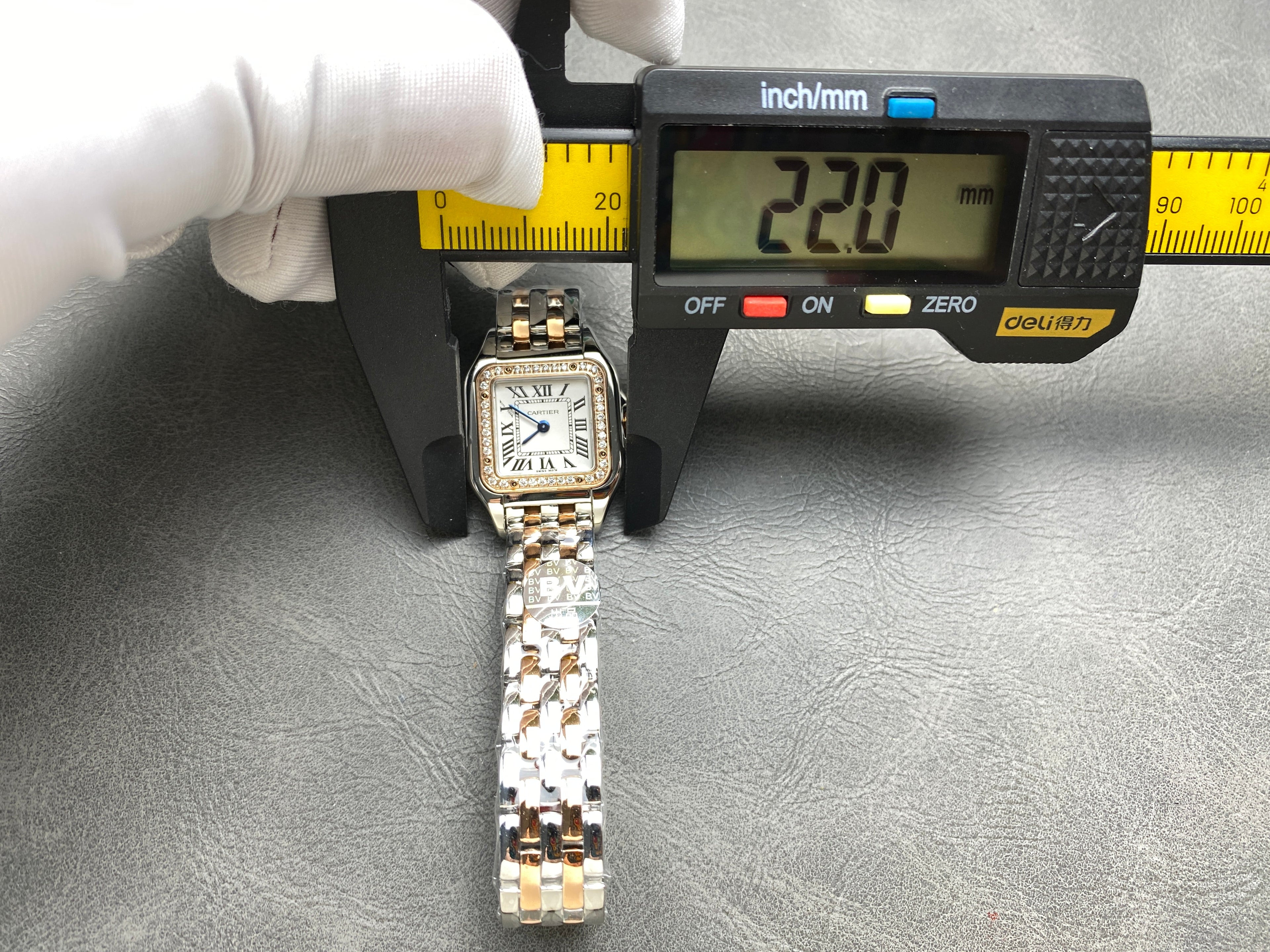CARTIER PANTHÈRE SMALL WATCH GOLD PINK AND SILVER CASE WITH CRYSTALS