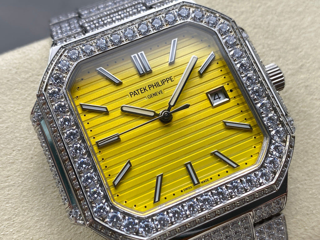 CUBITUS AUTOMATIC ALL STEEL ATTACHED DIAMOND YELLOW DIAL