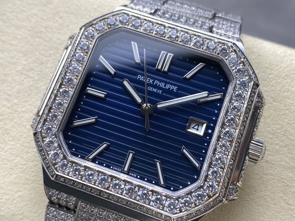CUBITUS AUTOMATIC ALL STEEL ATTACHED DIAMOND NAVY BLUE DIAL