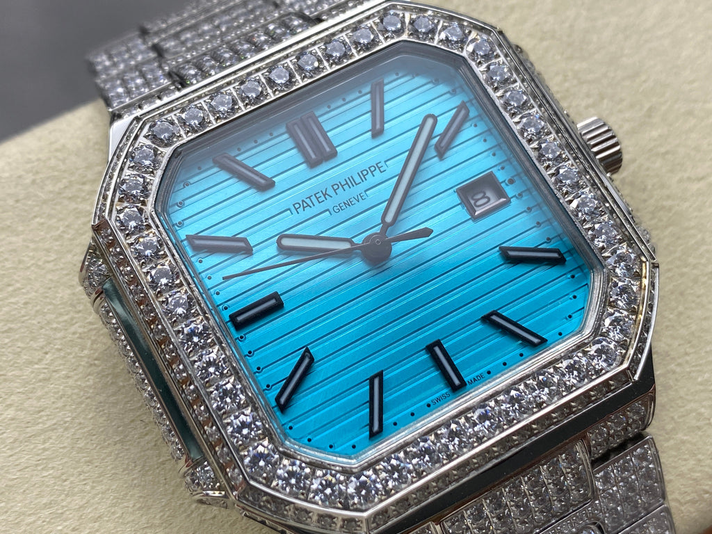CUBITUS AUTOMATIC ALL STEEL ATTACHED DIAMOND CERULEAN BLUE DIAL