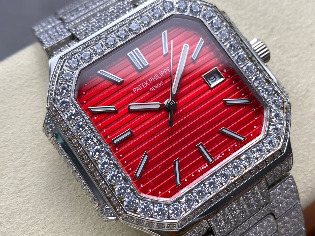 CUBITUS AUTOMATIC ALL STEEL ATTACHED DIAMOND RED DIAL