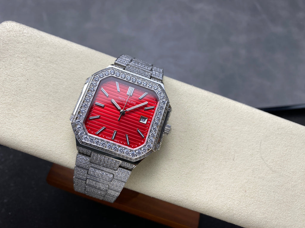 CUBITUS AUTOMATIC ALL STEEL ATTACHED DIAMOND RED DIAL