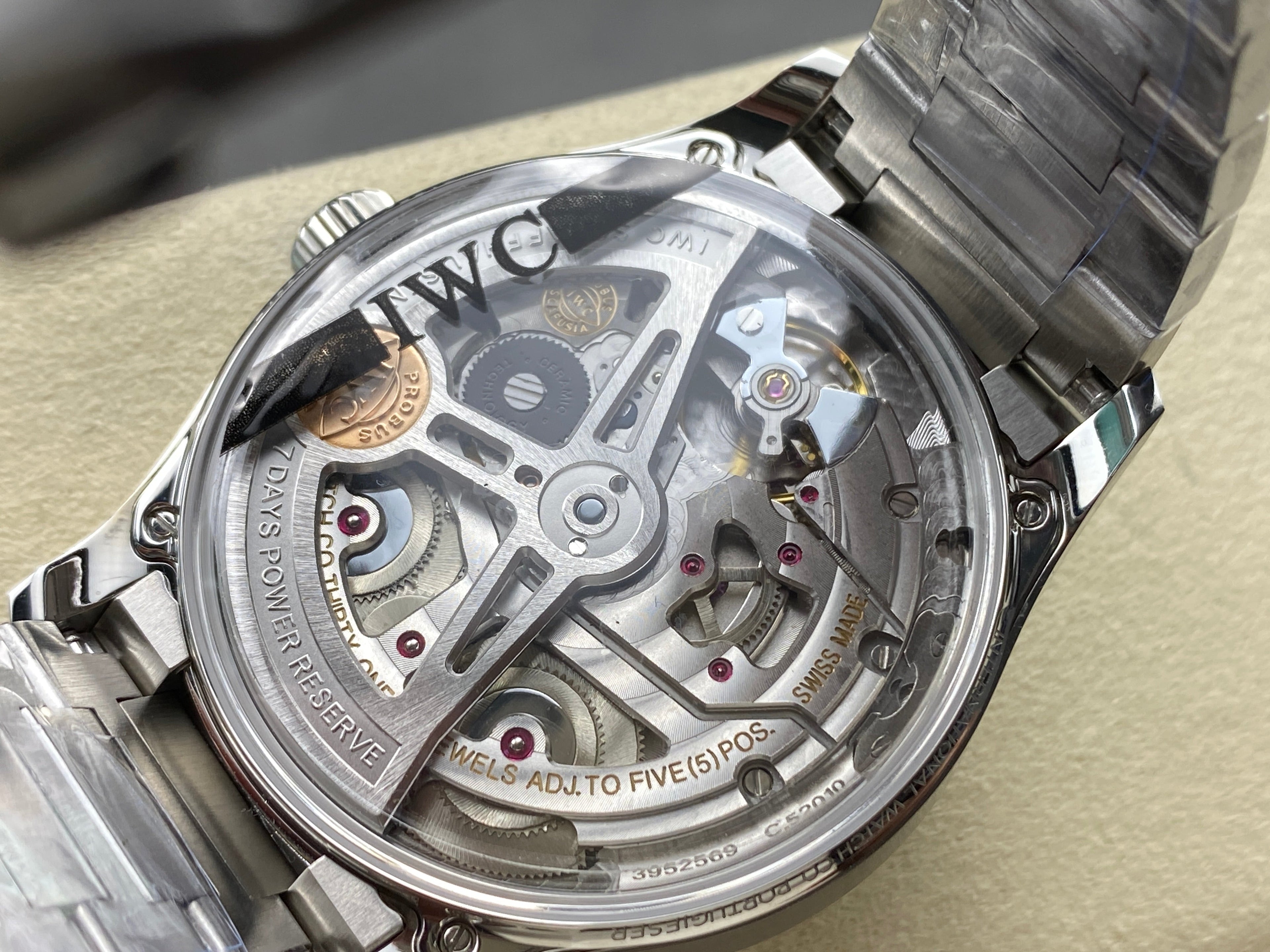 PORTUGIESER AUTOMATIC 42 WATCH SILVER CASE WITH NAVY BLUE DIAL