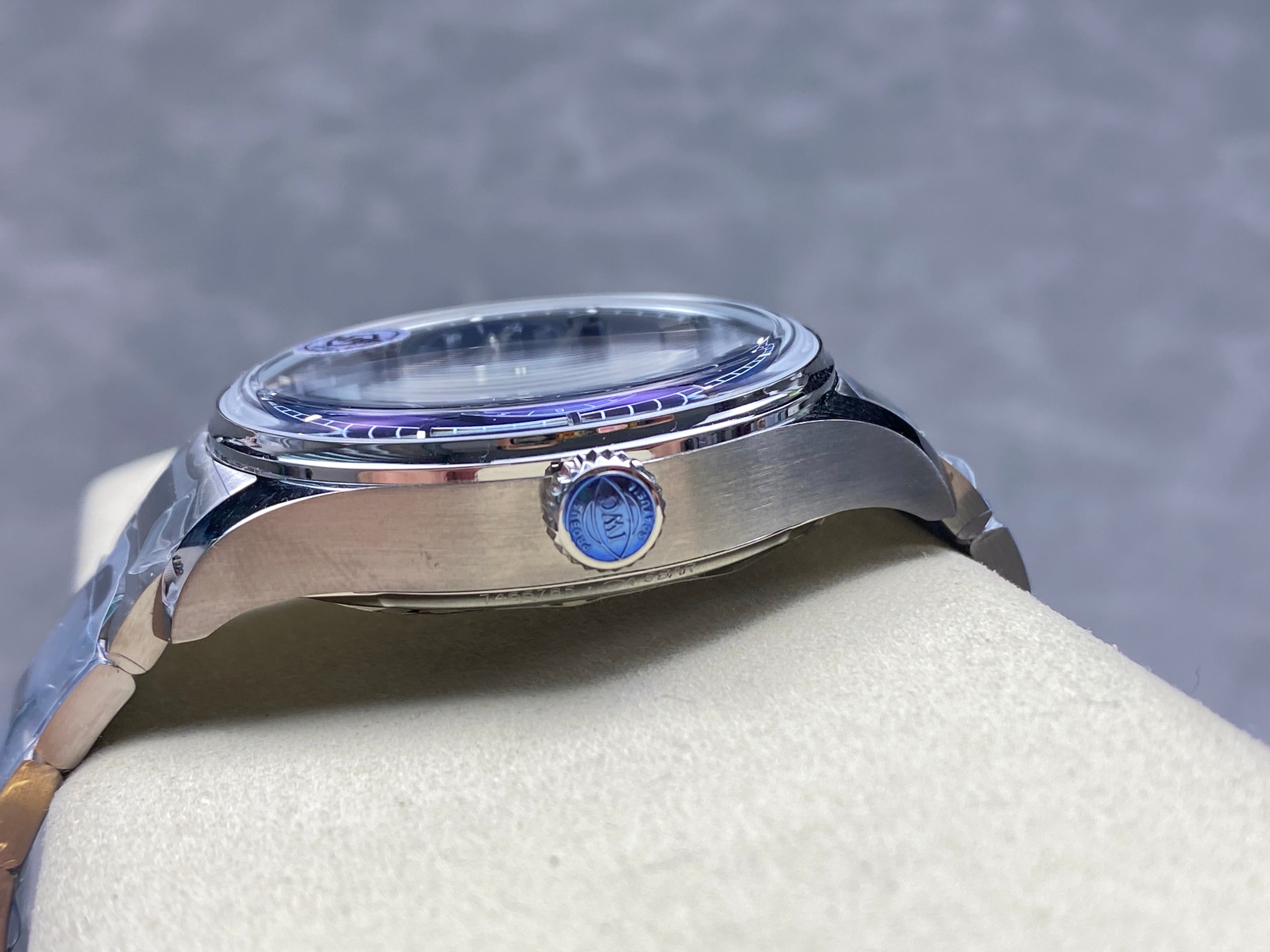 PORTUGIESER AUTOMATIC 42 WATCH SILVER CASE WITH NAVY BLUE DIAL