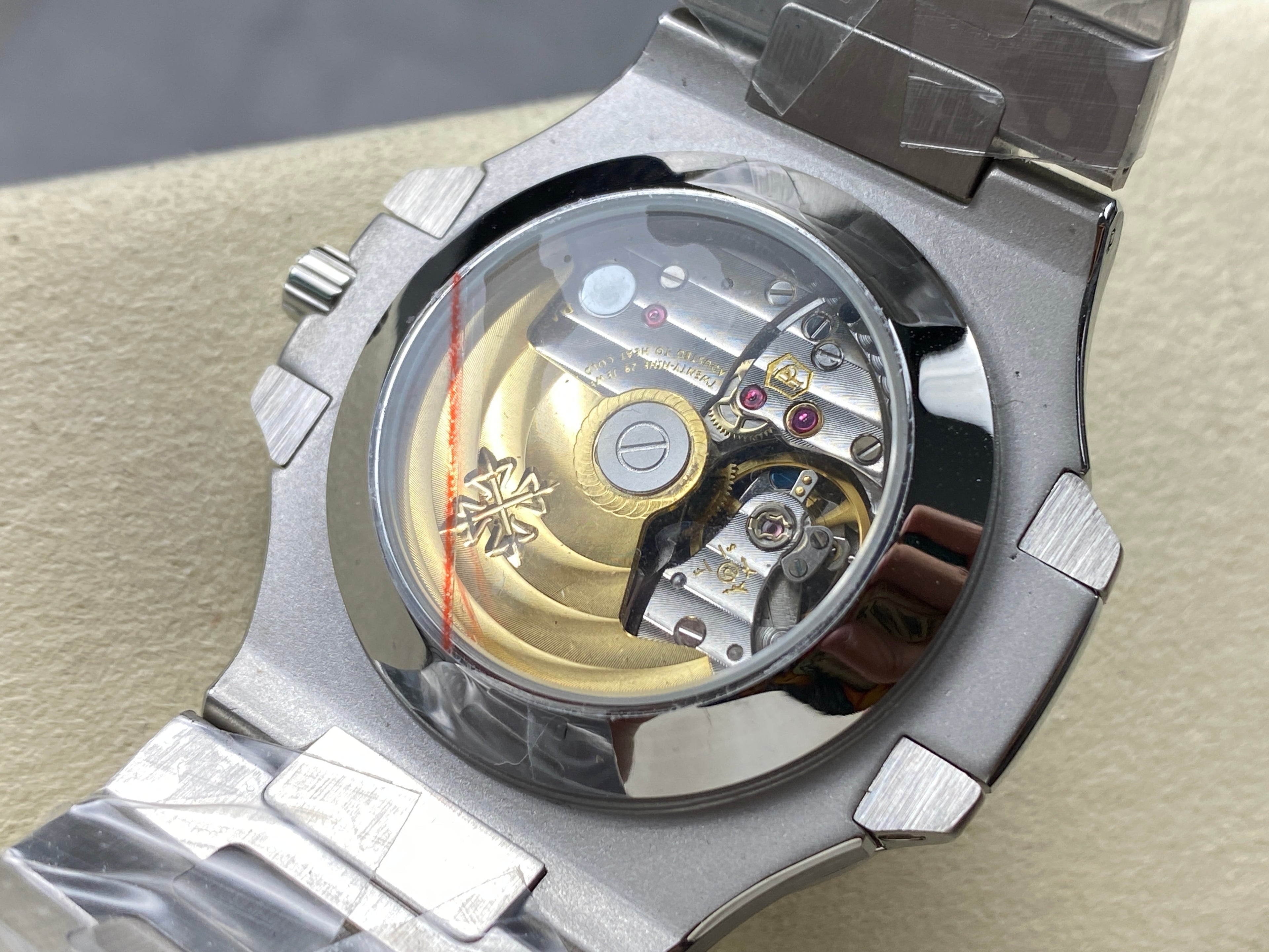 NAUTILUS STEEL ATTACHED DIAMOND BEZEL BLACK DIAL