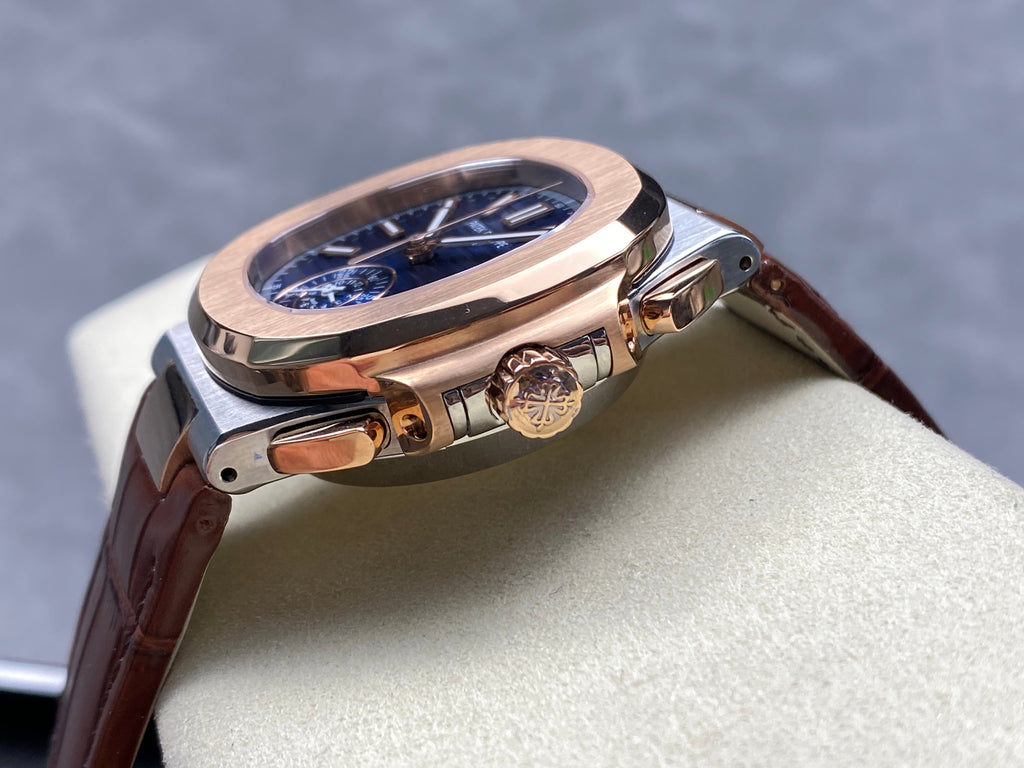 NAUTILUS ROSE GOLD AND STEEL CASE BLUE DIAL