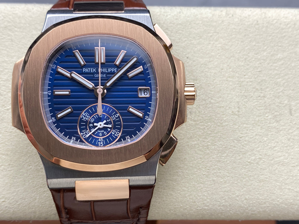 NAUTILUS ROSE GOLD AND STEEL CASE BLUE DIAL