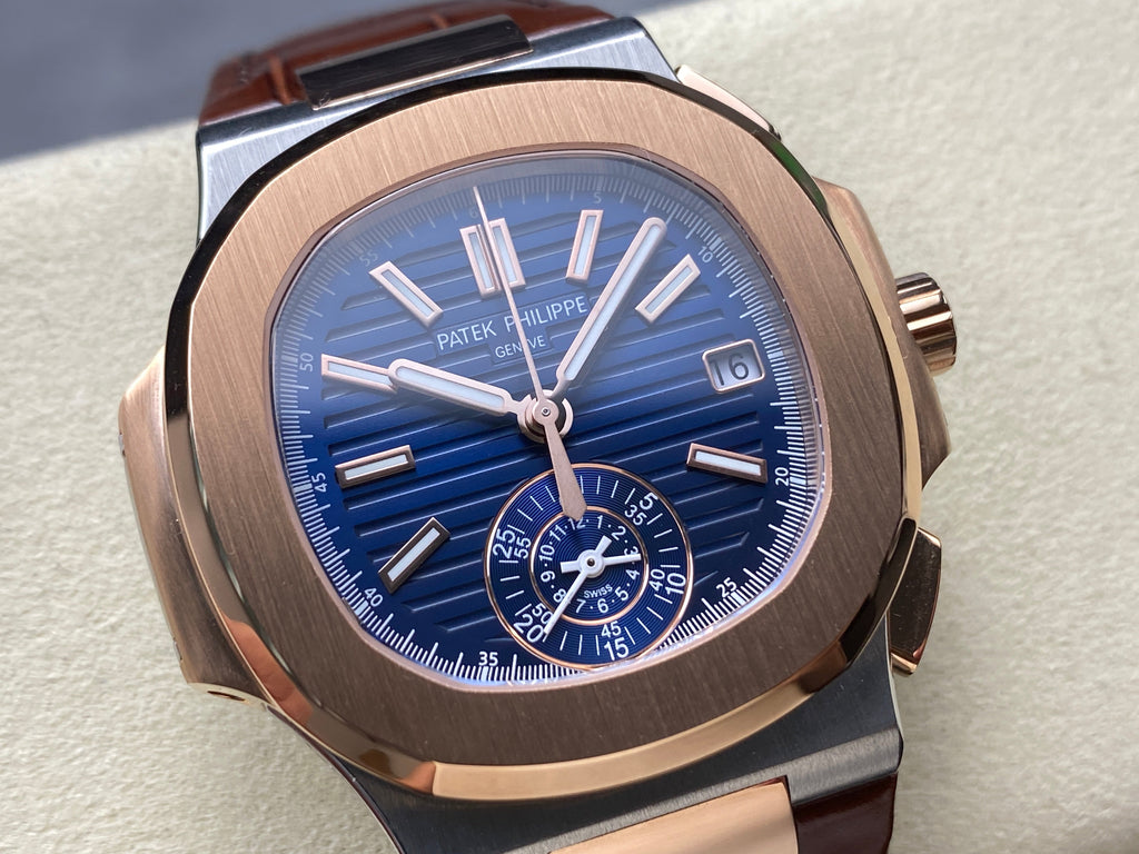NAUTILUS ROSE GOLD AND STEEL CASE BLUE DIAL