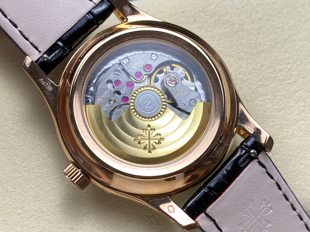 ANNUAL CALENDAR ROSE GOLD ATTACHED DIAMOND BEZEL BLACK DIAL
