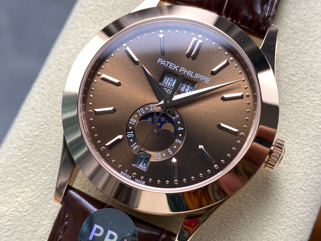 ANNUAL CALENDAR SELF-WINDING ROSE GOLD CASE BROWN SUNBURST DIAL