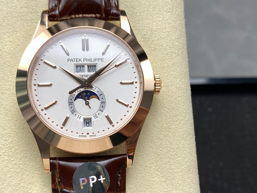 ANNUAL CALENDAR SELF-WINDING ROSE GOLD CASE SILVERY OPALINE DIAL