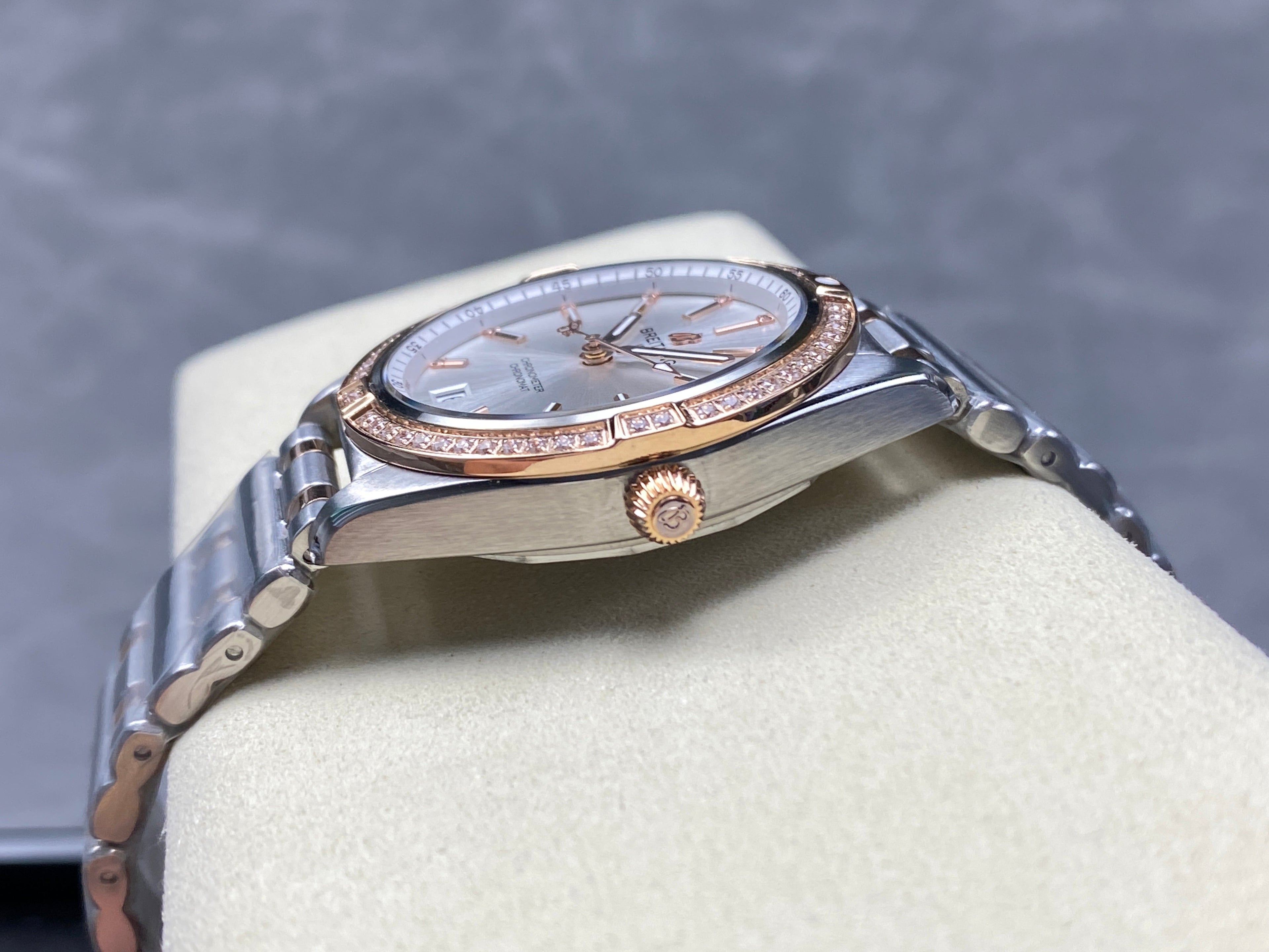 CHRONOMAT AUTOMATIC 36 RED GOLD AND STEEL CASE SILVER DIAL