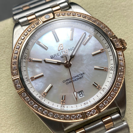 CHRONOMAT AUTOMATIC 36 RED GOLD AND STEEL CASE MOTHER OF PEARL DIAL