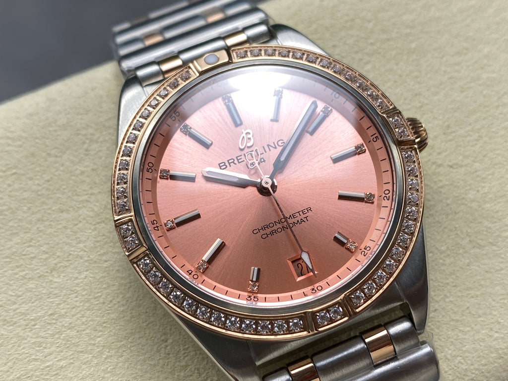 CHRONOMAT AUTOMATIC 36 RED GOLD AND STEEL CASE PINK DIAL