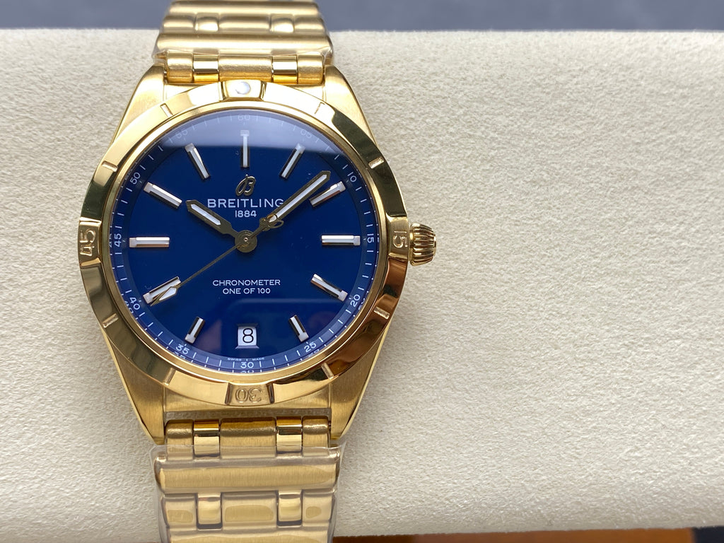 CHRONOMAT AUTOMATIC 36 VICTORIA BECKHAM YELLOW GOLD CASE MIDNIGHT BLUE DIAL