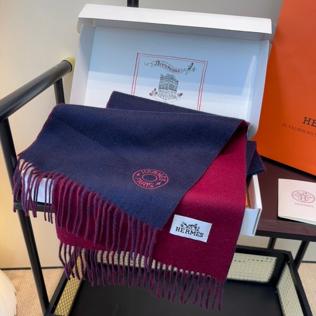 HERMES 25S SCARF 190 IN CASHMERE 854619