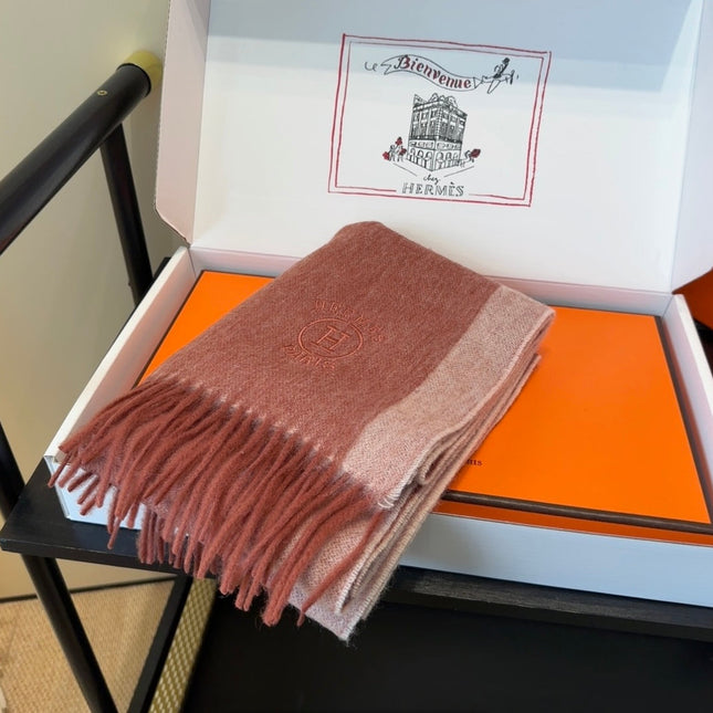 HERMES 25S SCARF 190 IN CASHMERE 854634