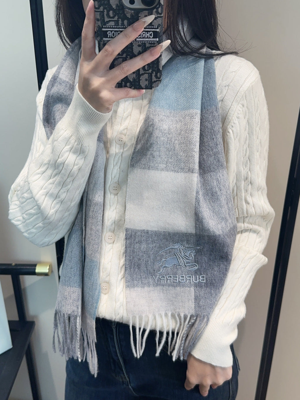 BURBERRY 25S SCARF 180 CM IN CASHMERE 935733