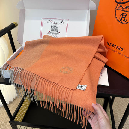 HERMES 25S SCARF 190 IN CASHMERE 986050