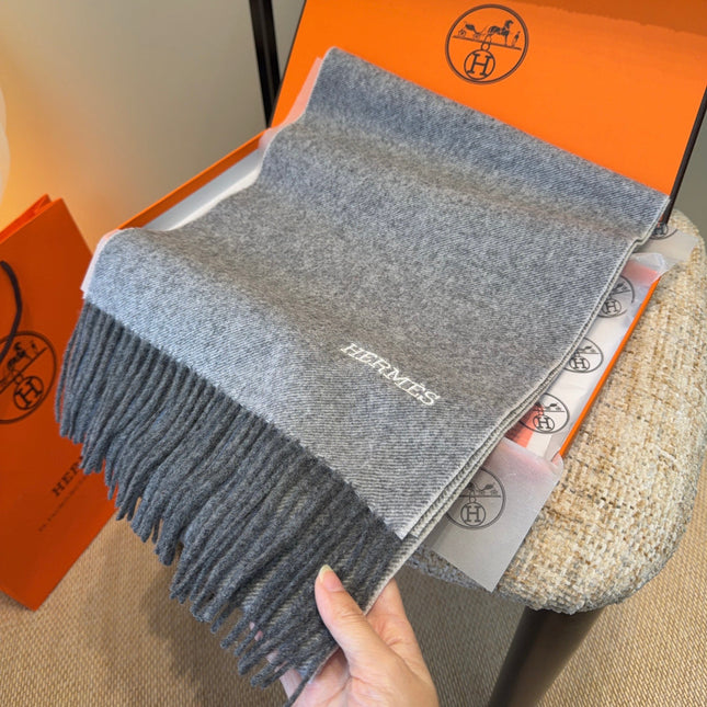 HERMES 25S SCARF 190 IN CASHMERE 987691