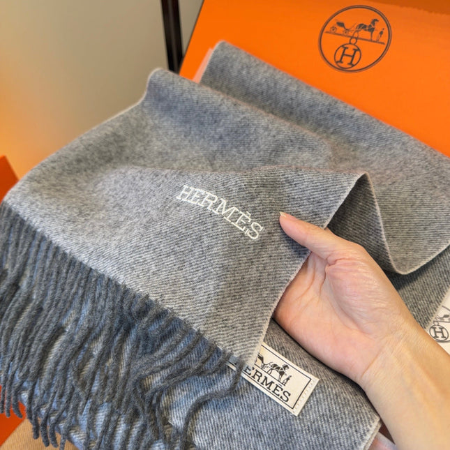HERMES 25S SCARF 190 IN CASHMERE 987691