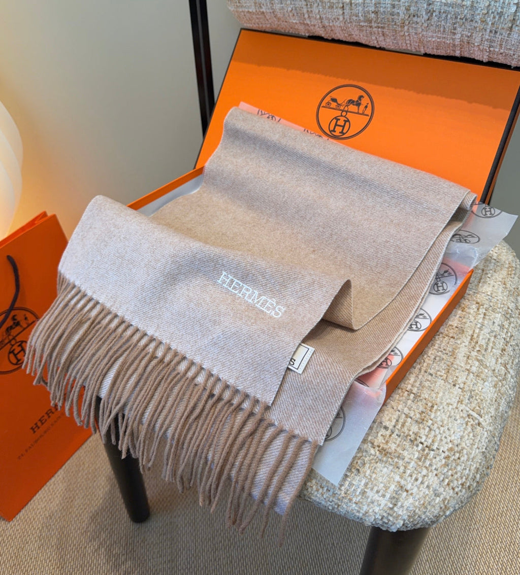 HERMES 25S SCARF 190 IN CASHMERE 987692