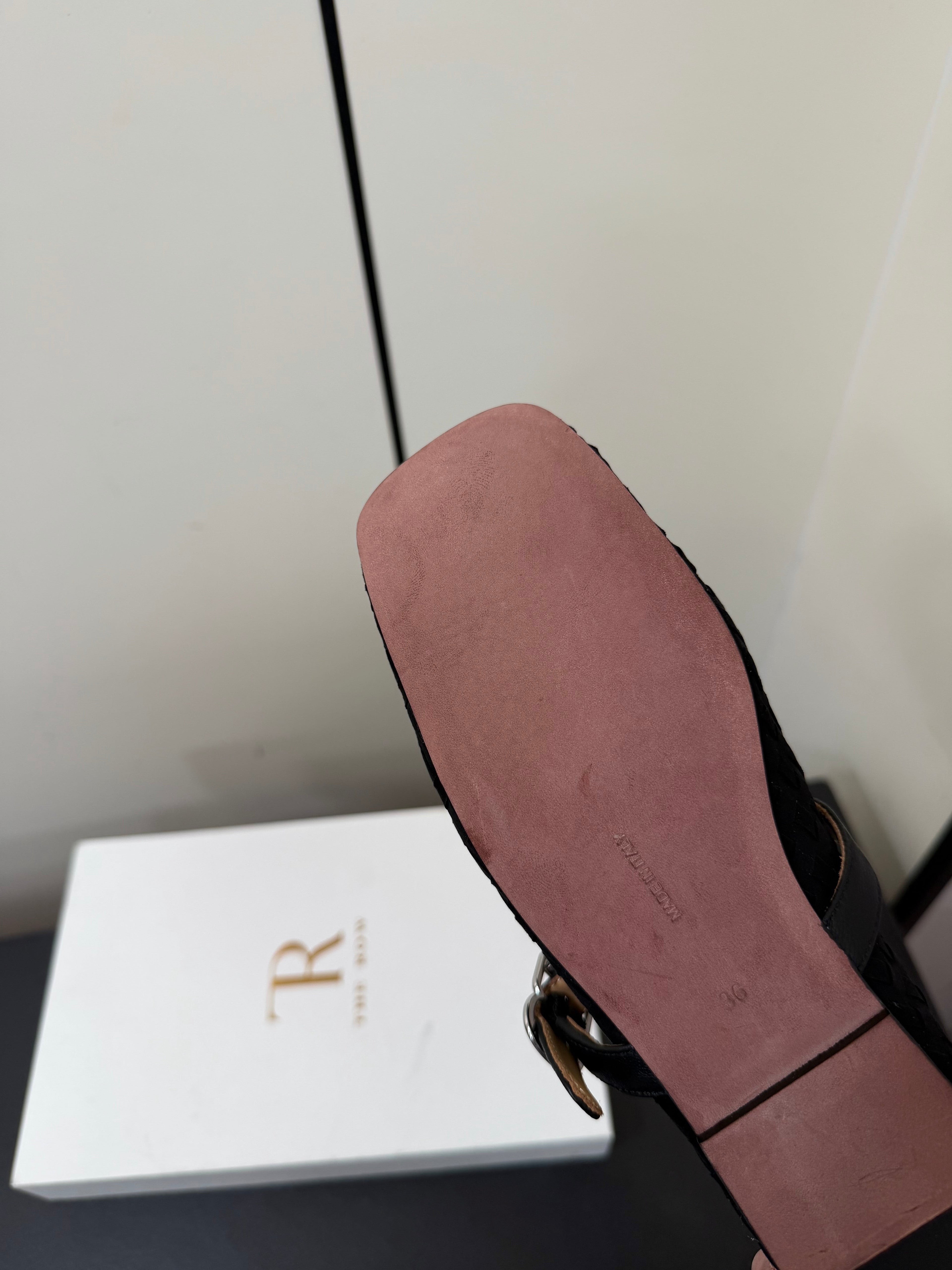 THE ROW 26S MARY JANE BALLET FLATS IN BLACK SUEDE AND CALFSKIN